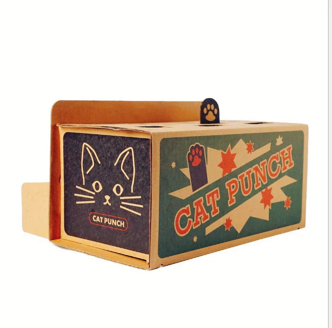 Cat Cardboard Box and Whack-a-Mole Toy
