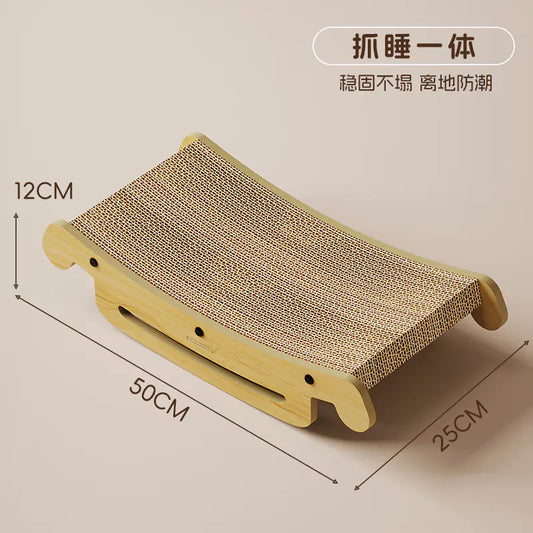 Cat Scratching Board and Bed Combo with Replaceable Cardboard
