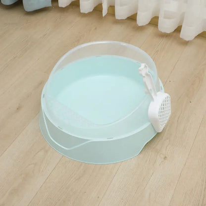 Semi-Enclosed Cat Litter Box with Shovel